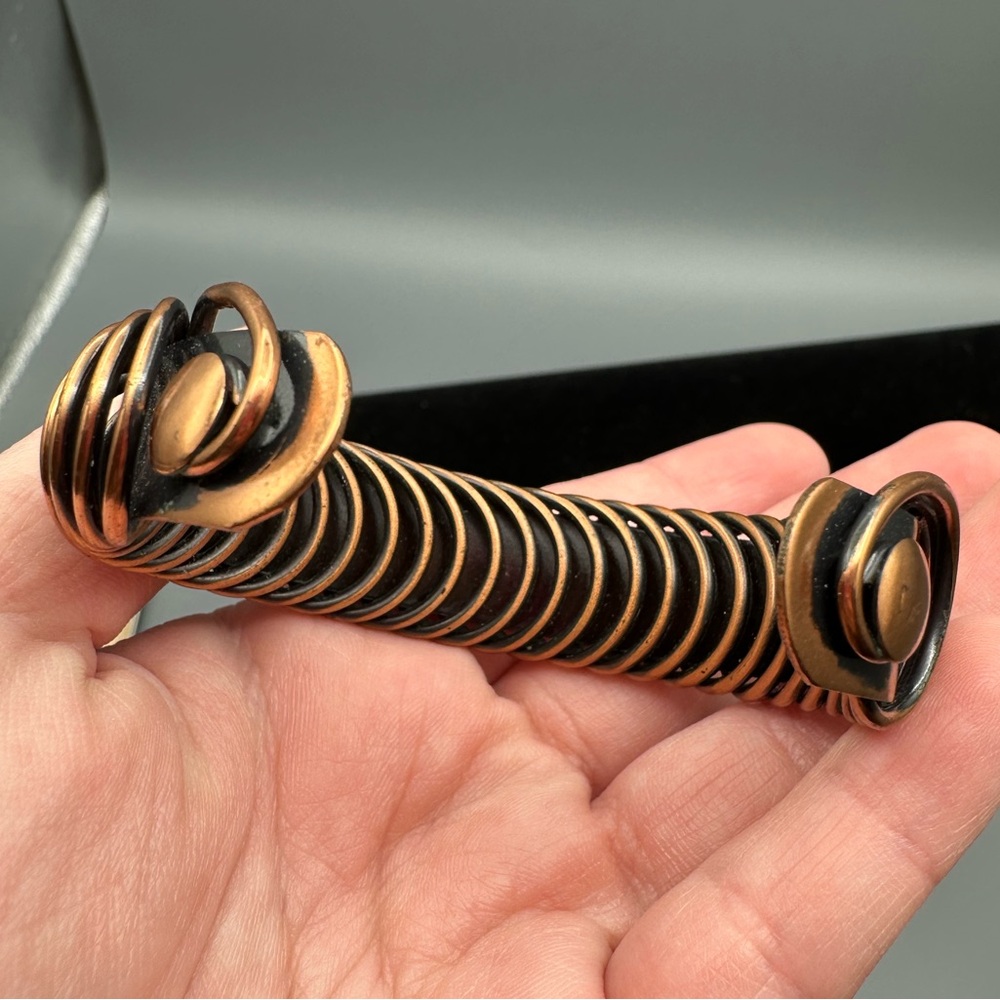 Lot of 2 VTG Copper Cuff Bracelets Adjustable Modernist & Boho Styles - Picture 11 of 13